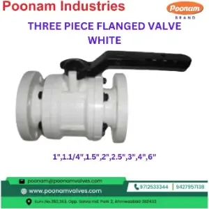 PP Three Piece Flanged Ball Valve 25Mm To 150Mm - Agriculture Use