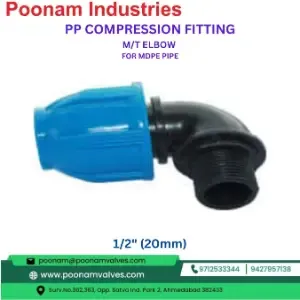 PP Compresson Mt Elbow 20mm