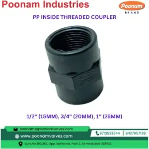 PP Threaded Coupler — PP Push-Fit Fittings by Poonam Industries